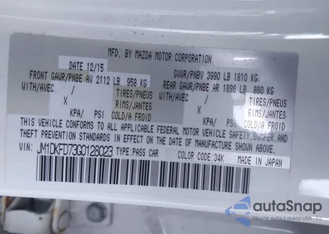 2016 Mazda Cx-3 Grand Touring from USA, damaged, VIN JM1DKFD73G0128023